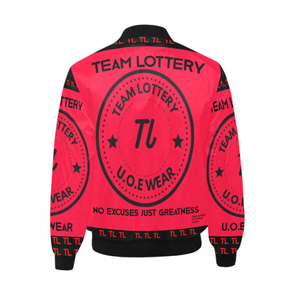 TEAM LOTTERY U.O.E WEAR Men's All Over Print Quilted Bomber Jacket(Model H33)