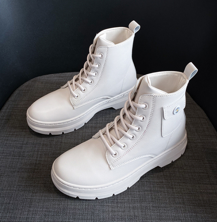 Women Boots Genuine Leather Women White Ankle Boots Motorcycle Boots Female Spring Autumn Winter Shoes Woman Punk Botas Mujer - Plushlegacy